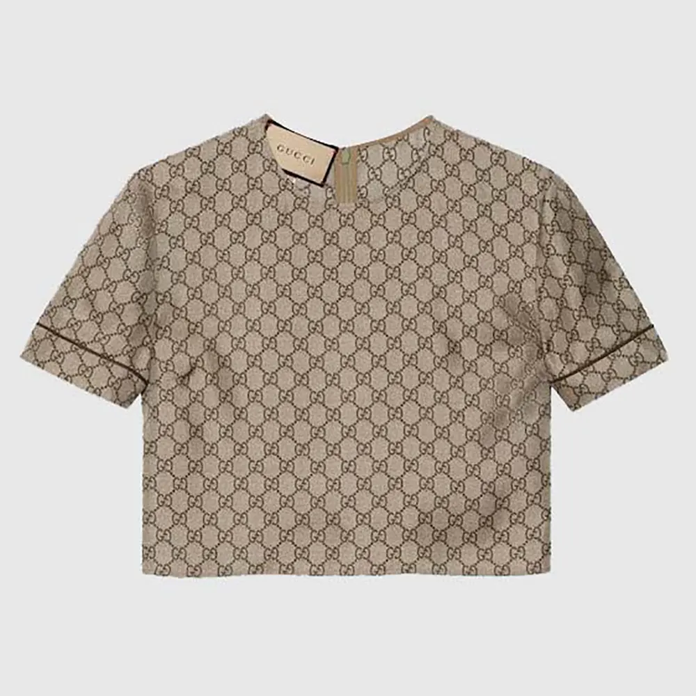 Gucci Women GG Supreme Print Silk Shirt 772401ZANRP2237