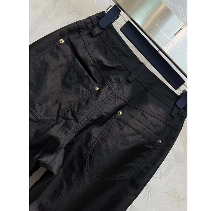 Louis Vuitton Women LV SKI Crinkled Nylon Flared Ski Pants Polyamide Black