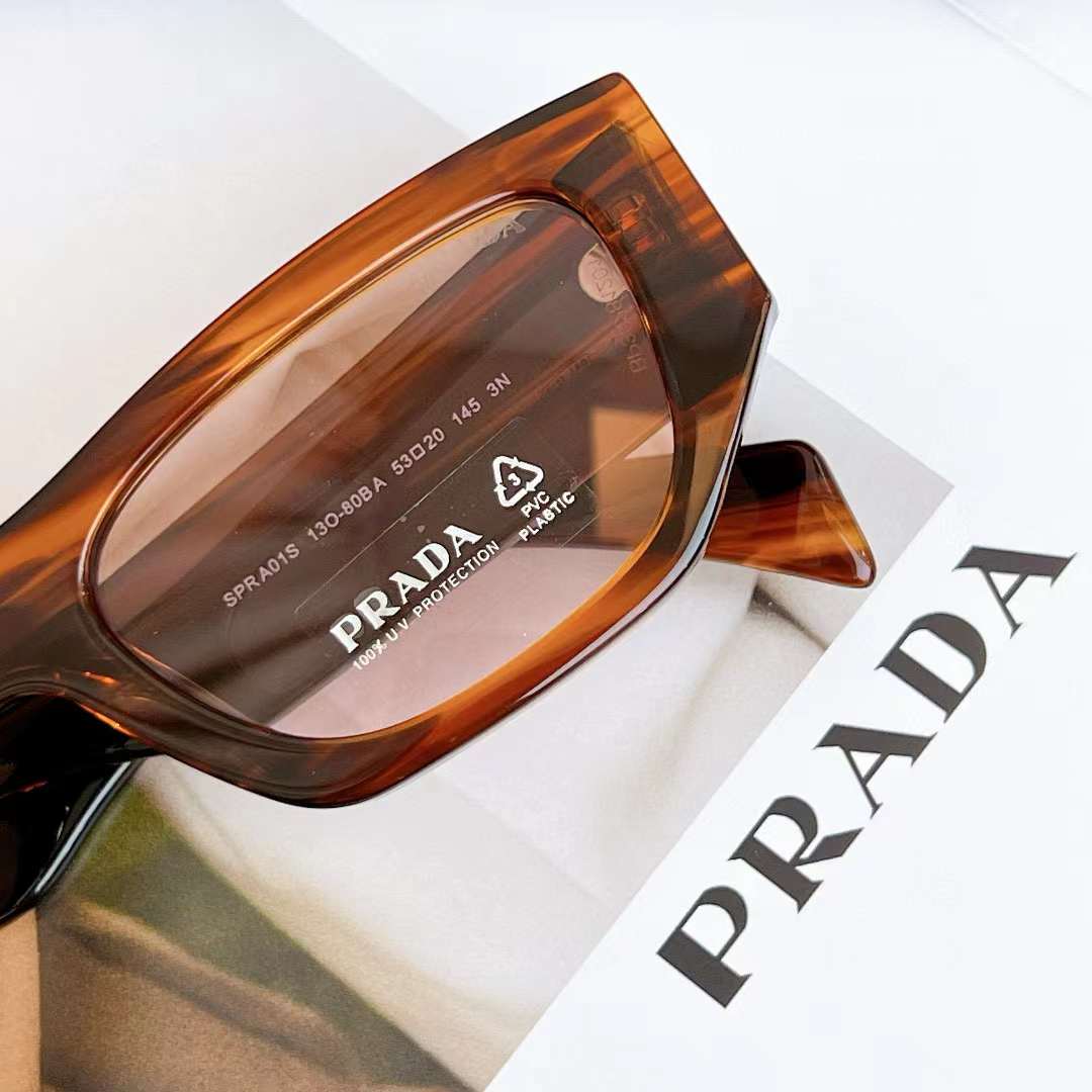 Prada Unisex Sunglasses Logo Frame Compatible Graduated Lenses Standard Fit