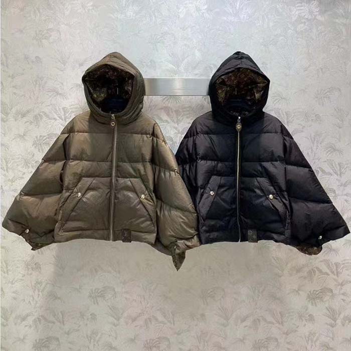 Louis Vuitton LV Women Monogram Accent Pillow Puffer Cape Khaki Regular Fit
