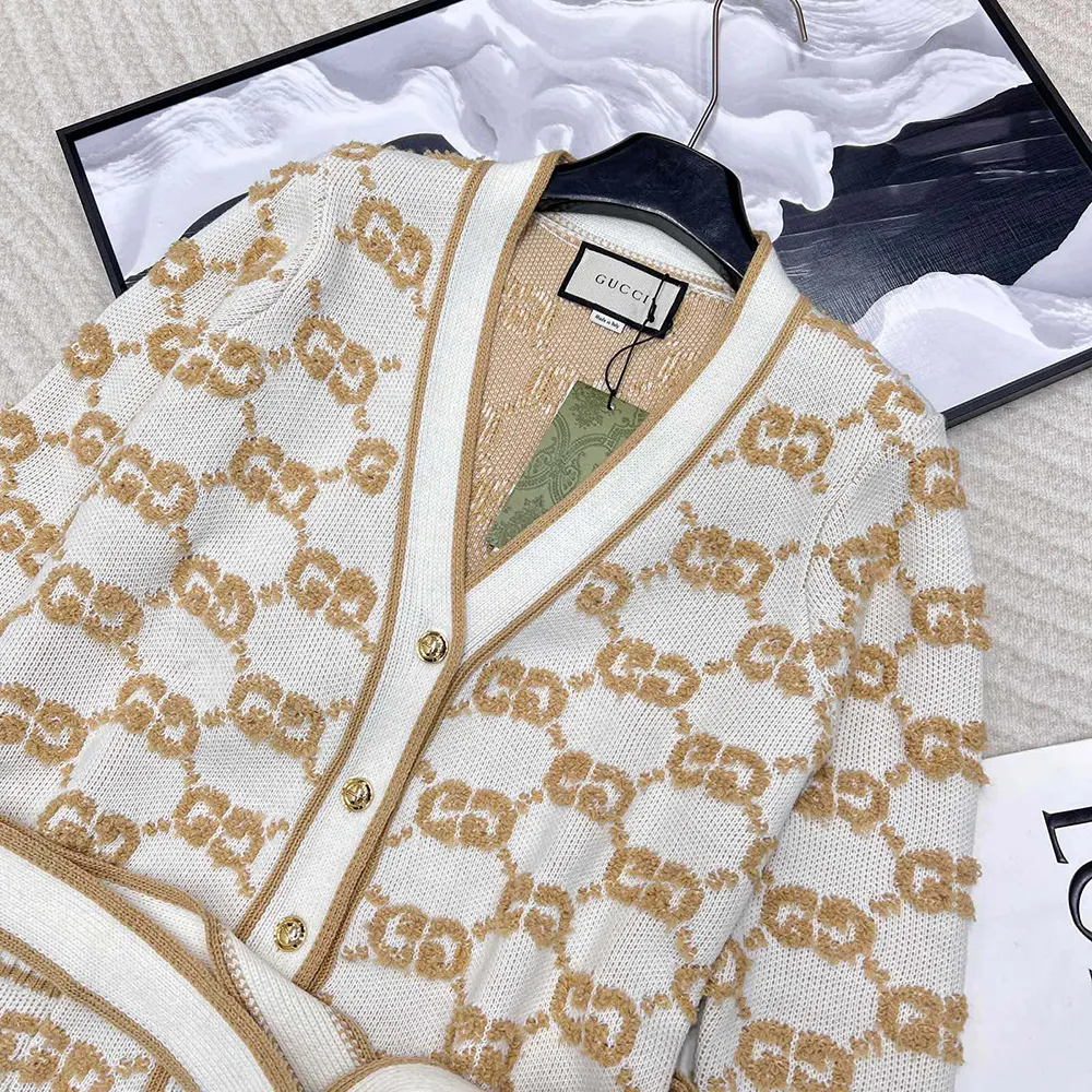 Gucci Women GG Wool Boucle Jacquard Cardigan ‎770060XKCNA9273