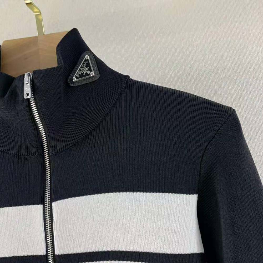 Prada Women Viscose and Cotton Turtleneck-Black