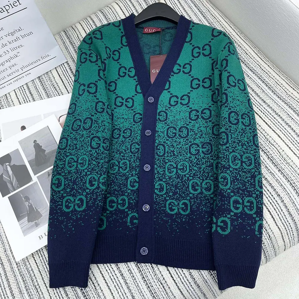 Gucci Women GG Degrade Wool Jacquard Cardigan ‎795012XKD423529