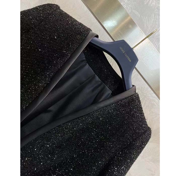 Louis Vuitton LV Women Scuba Trim Tweed Jacket Wool Black Regular Fit