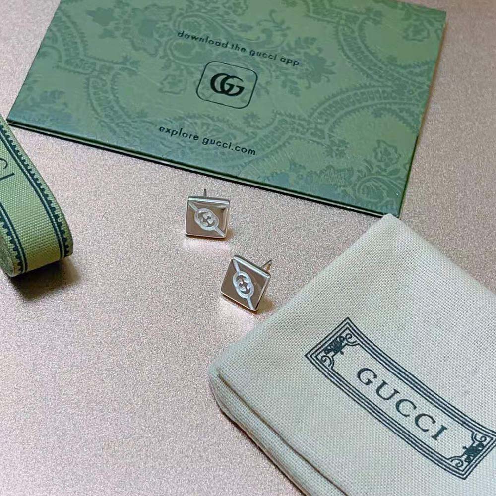 Gucci Women Diagonal Interlocking G Earrings