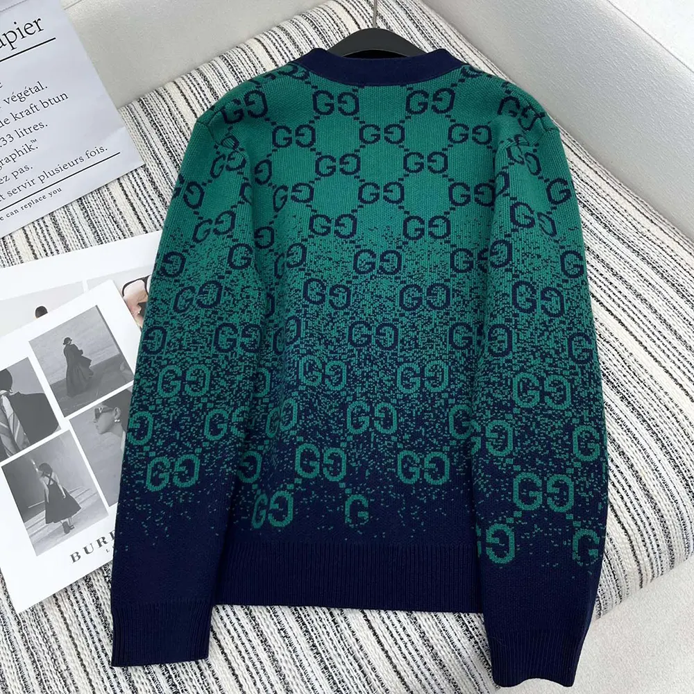 Gucci Women GG Degrade Wool Jacquard Cardigan ‎795012XKD423529