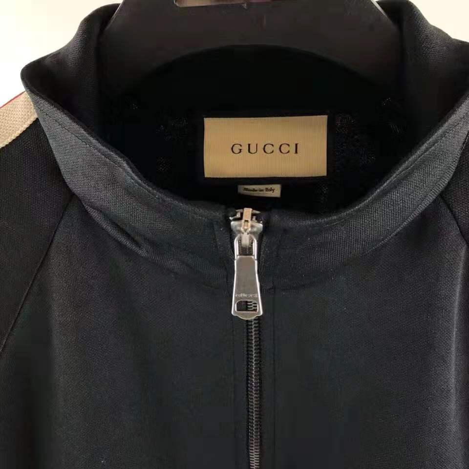 Gucci Men Technical Jersey Jacket-Black