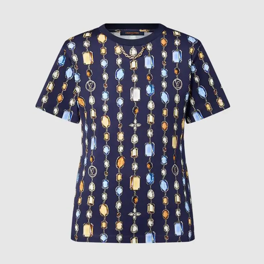 Louis Vuitton Women Necklace Print T-Shirt 1AI462