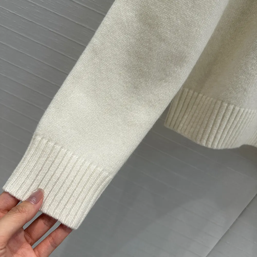 Dior Men Dioramour Embroidered Sweater Ecru Cashmere Knit with Multicolor Amour 1947 Motif