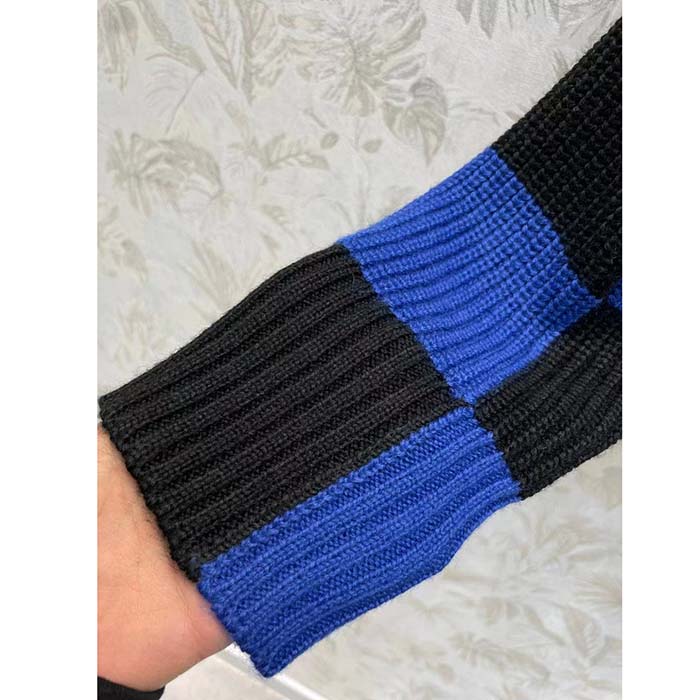 Louis Vuitton Women LV SKI Graphic Hooded Pullover Snowflake Motif Cashmere Black Blue