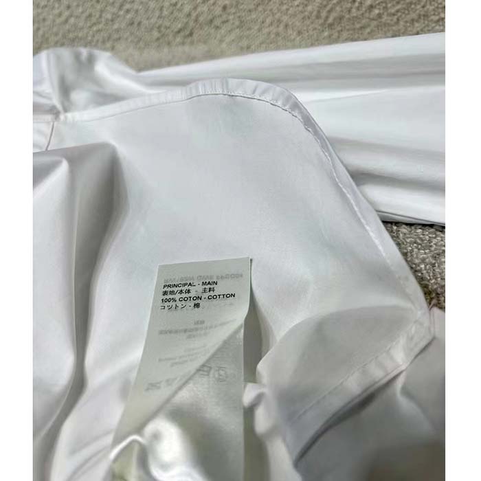 Louis Vuitton Women LV NIGHT Monogram Accent Shirt Cotton Polyamide Elastane Optical White