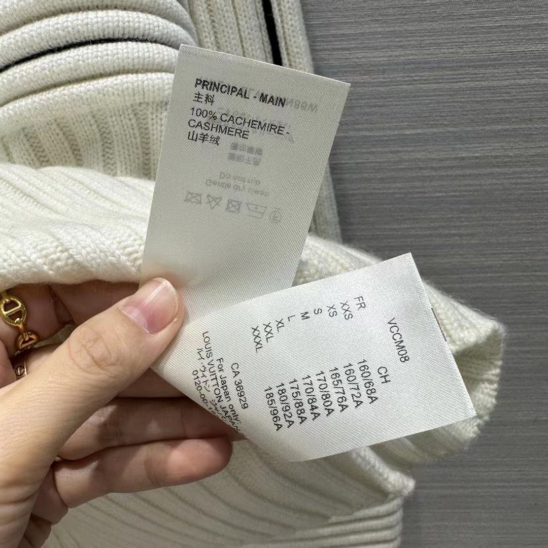 Louis Vuitton Women LV SKI Contrast Accent Pullover Wool Yack Milky White