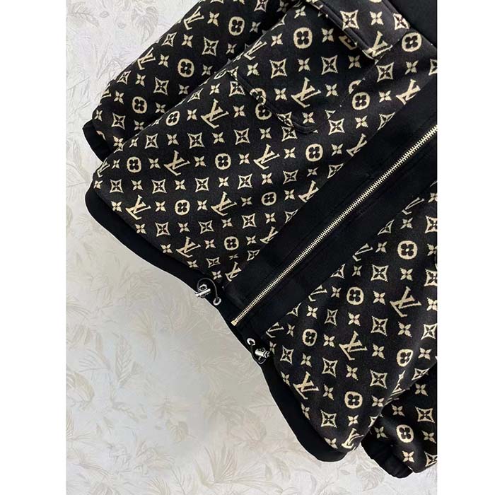 Louis Vuitton LV Women LV Monogram Jacquard Knit Jacket Silk Polyamide Elastane Black Brown