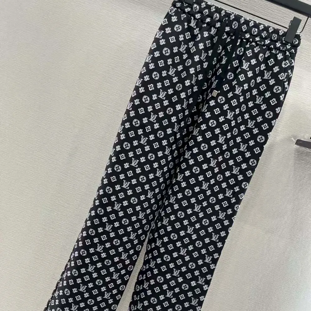 Louis Vuitton Women Monogram Pajama Pants in Airy Silk-Black