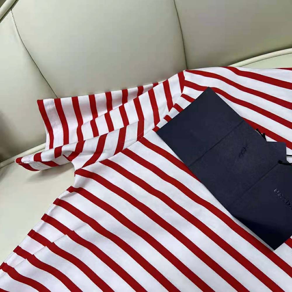 Prada Women Printed Interlock T-shirt-Red