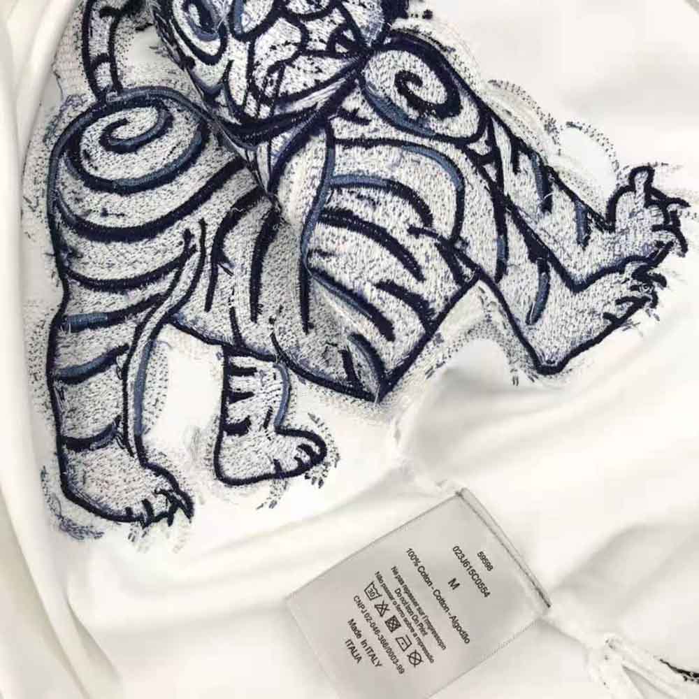 Dior Men Dior and Kenny Scharf T-shirt Relaxed Fit White Cotton Jersey