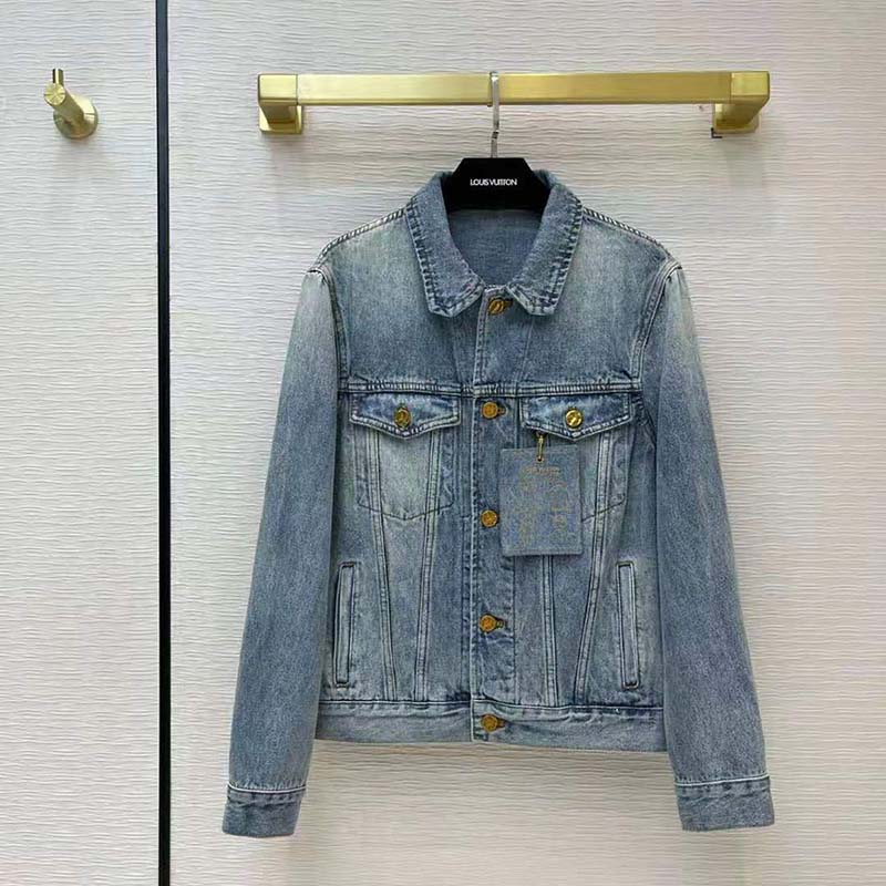 Louis Vuitton Women Staples Edition DNA Denim Jacket Cotton Indigo Regular Fit-Blue
