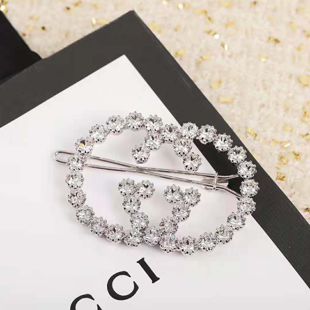 Gucci Women Crystal Interlocking G Hair Clip