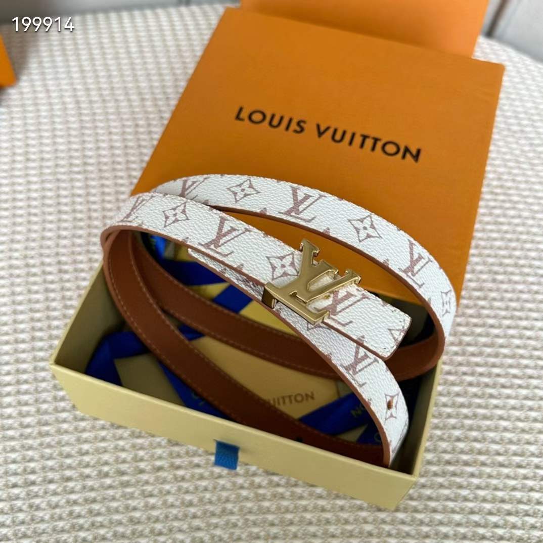 Louis Vuitton Unisex LV Iconic 20 MM Reversible Belt Monogram Dune Canvas M8495U