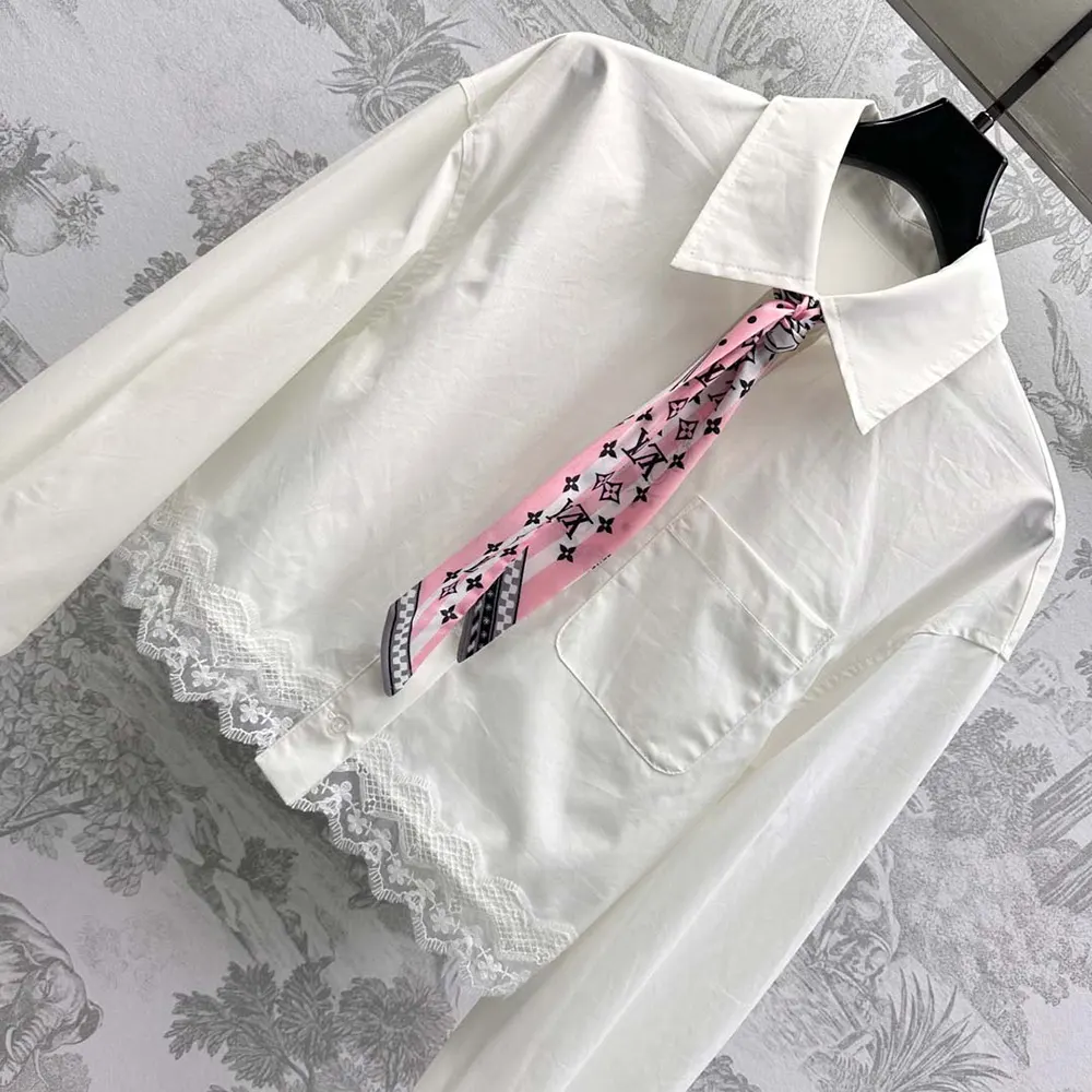 Louis Vuitton LV Women Lace Trim Shirt 1AHGWW