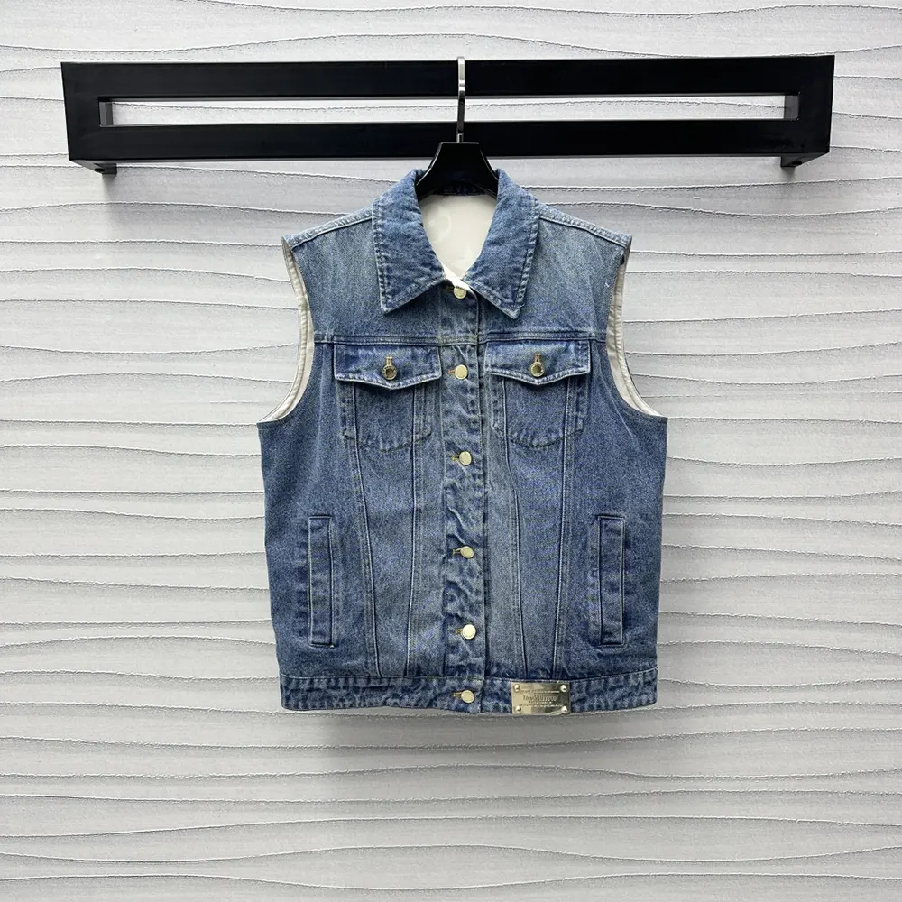 Louis Vuitton Women Reversible Sleeveless Denim Jacket 1AGOT9