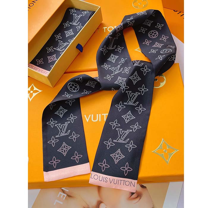 Louis Vuitton Women LV Mahina Flight Mode Classic Bandeau Black Silk Inkjet Monogram