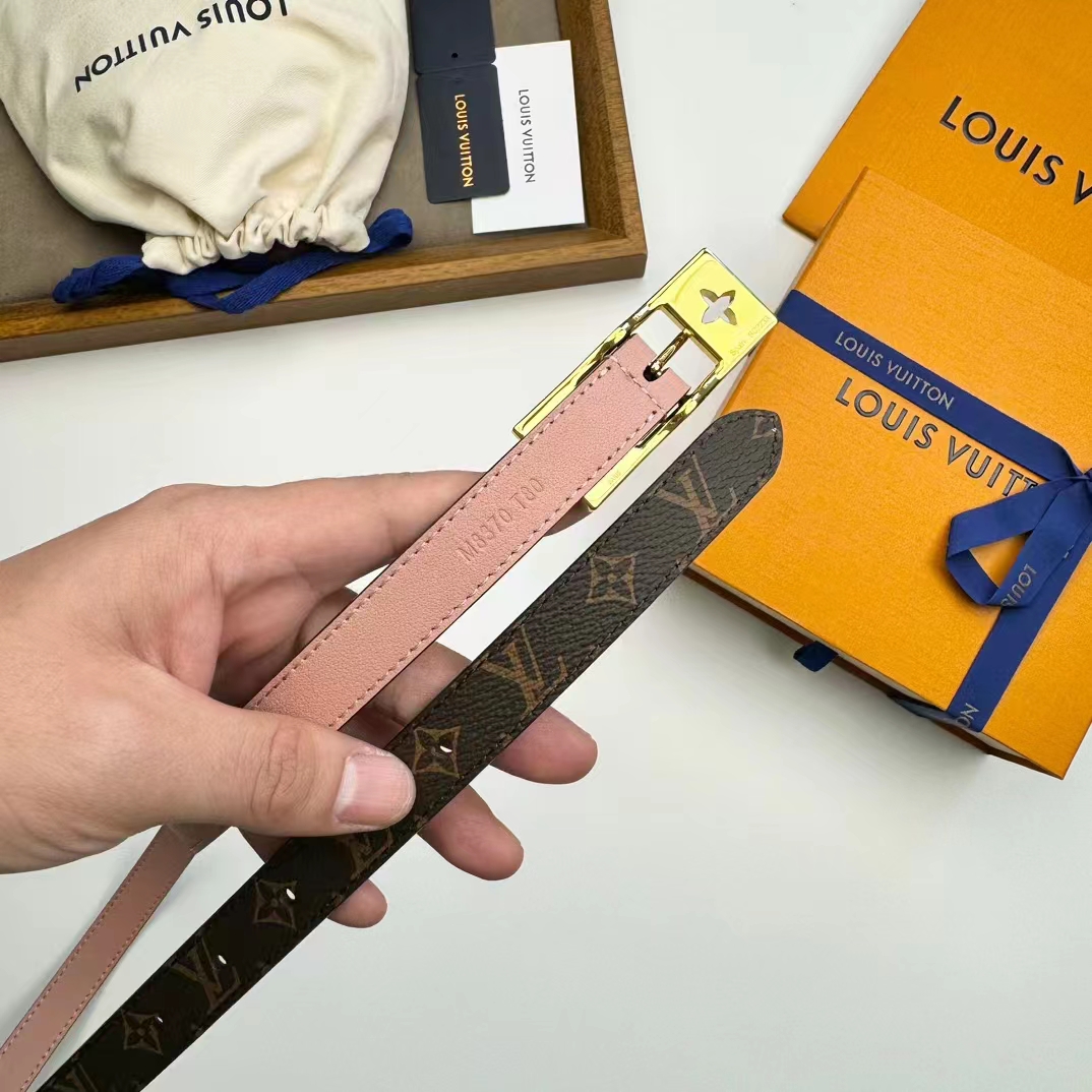 Louis Vuitton Unisex LV Duo 18MM Reversible Belt Monogram Canvas Recto Side Galet Gray Leather Verso