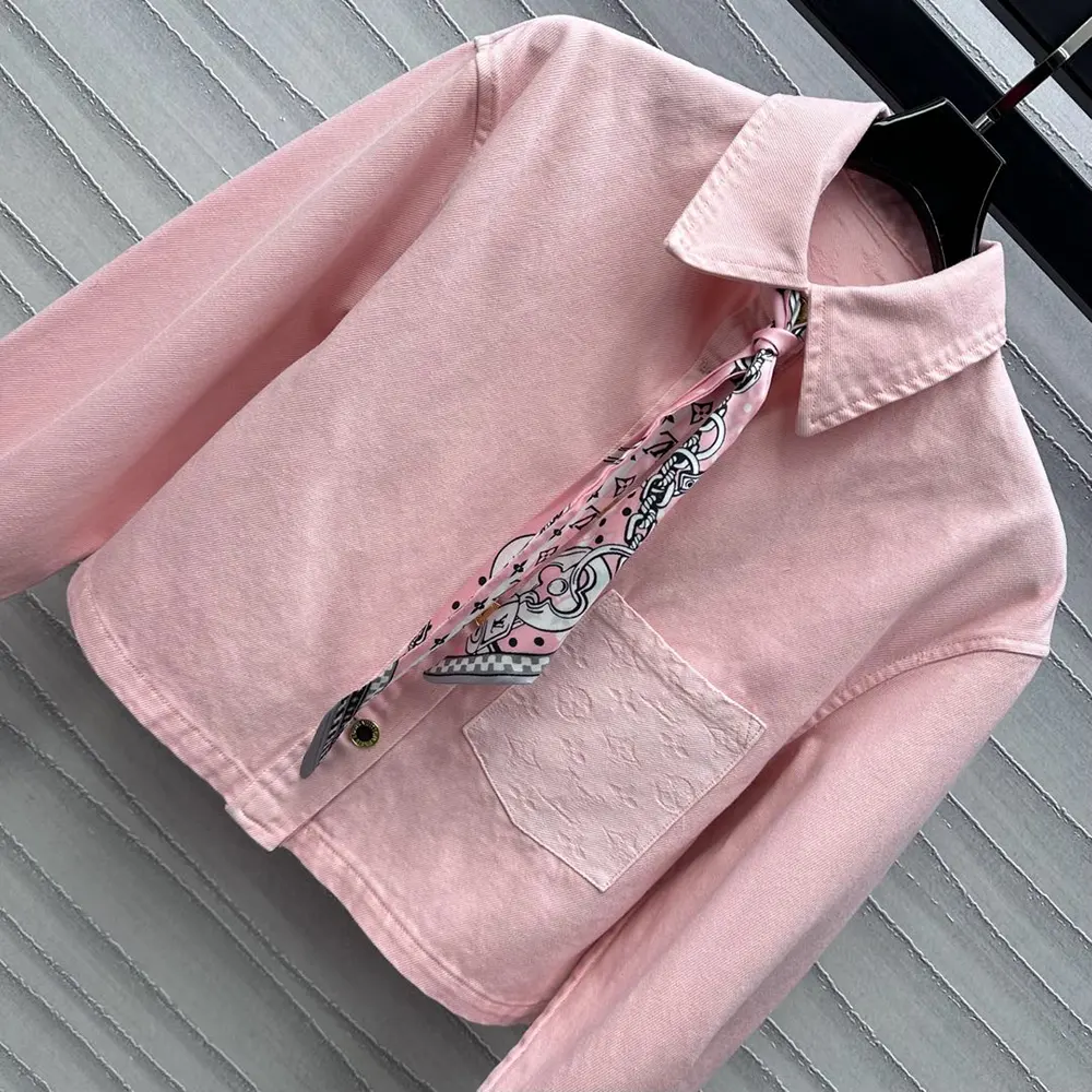 Louis Vuitton LV Women Cropped Denim Shirt-Light Pink 1AHHT1