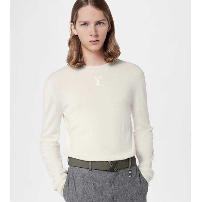 Louis Vuitton Unisex LV Rays 40 MM Reversible Belt Khaki Green Grained Leather Calf