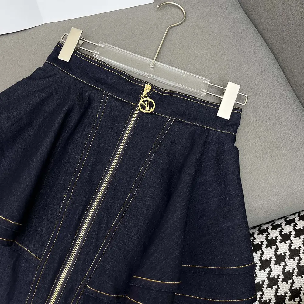 Louis Vuitton LV Women Denim Flounce Skirt 1AHGXT