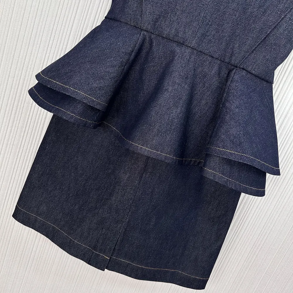 Louis Vuitton LV Women Denim Flounce Dress 1AHGY1