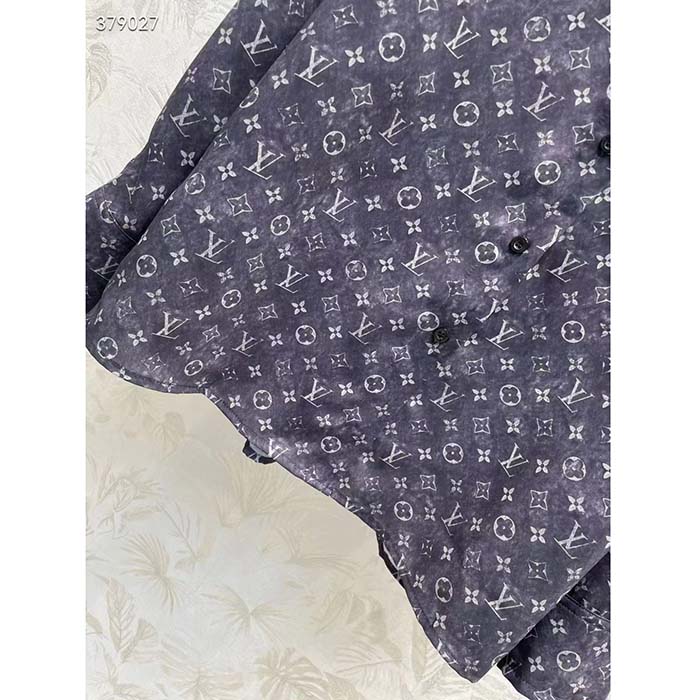 Louis Vuitton Women LV Monogram Cloud Shirt Silk Dark Grey Regular Fit