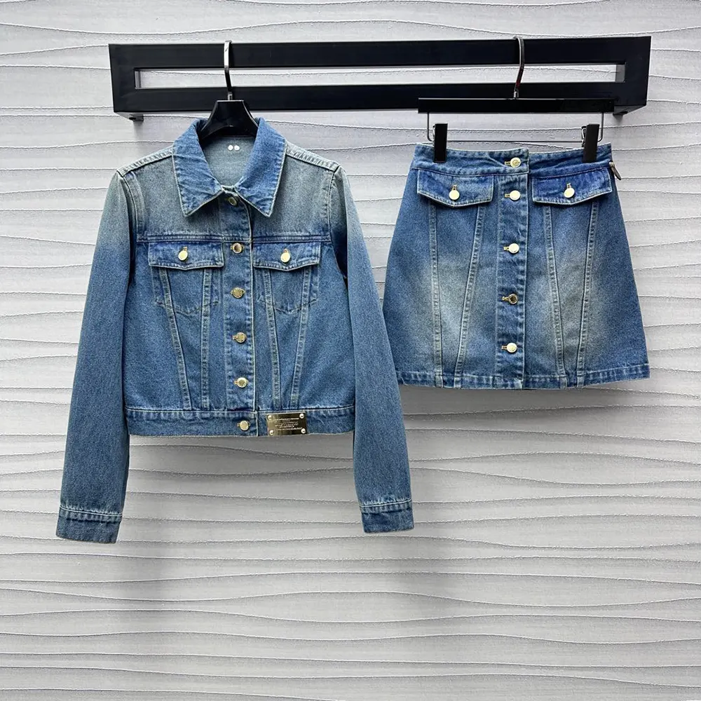 Louis Vuitton Women Button Front Denim Mini Skirt 1AGOTP