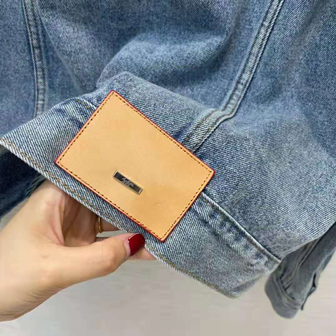 Louis Vuitton Women Staples Edition DNA Denim Jacket Cotton Indigo Regular Fit-Blue