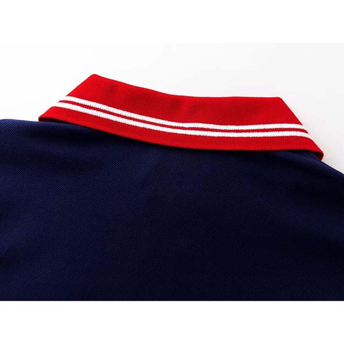 Gucci Women Cotton Piquet Polo Interlocking G Side Vents Short Sleeves