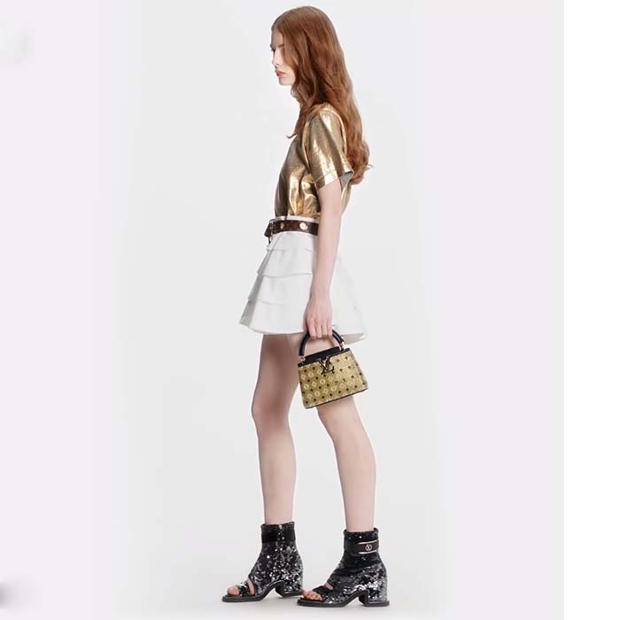 Louis Vuitton Women LV Metallic Wash T-Shirt Cotton Gold Regular Fit