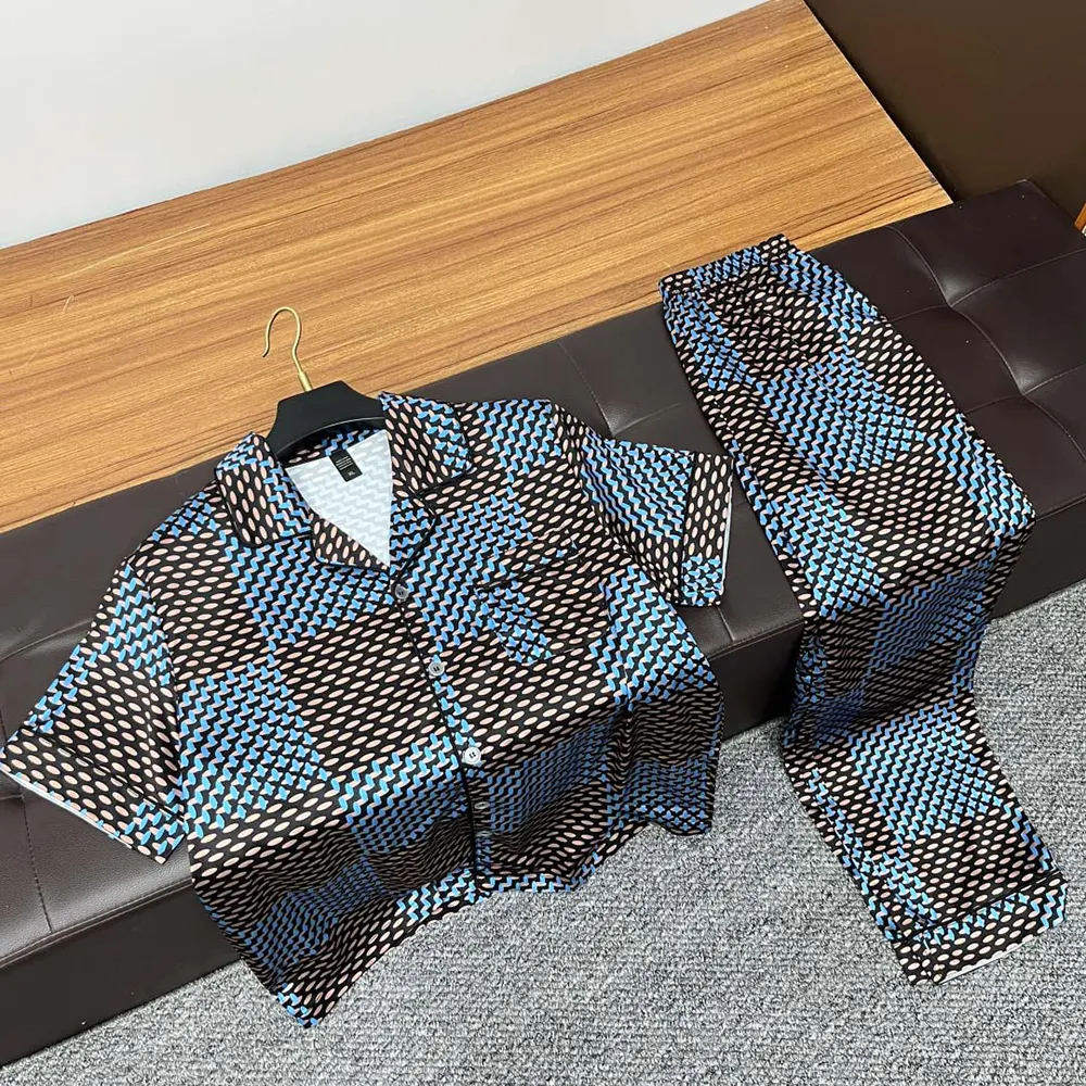 Louis Vuitton Women’s Short Sleeved Damier Silk Pajama Set