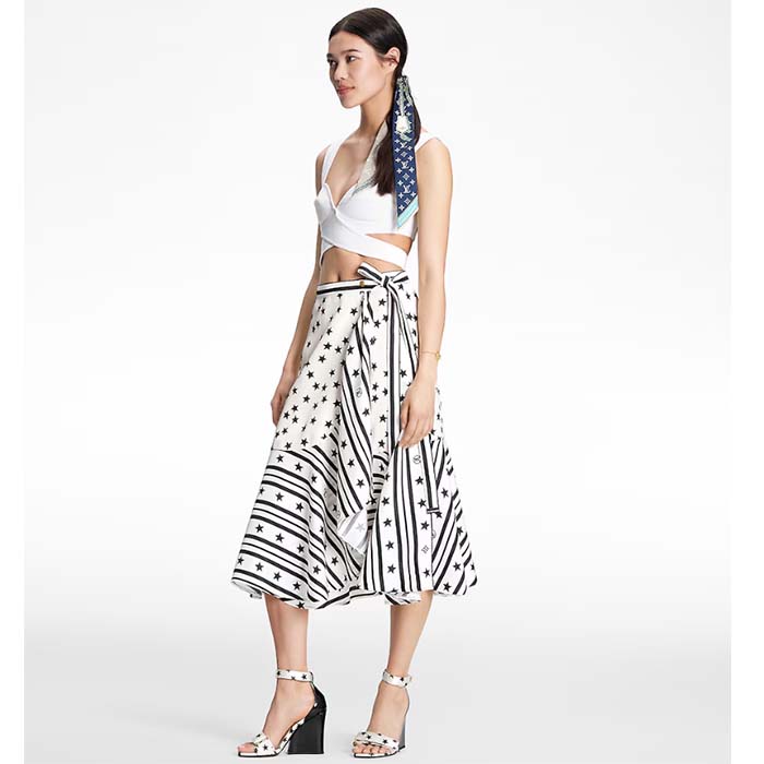 Louis Vuitton Women LV Ultimate Monogram Bandeau Navy Blue Silk Inkjet Print M77778