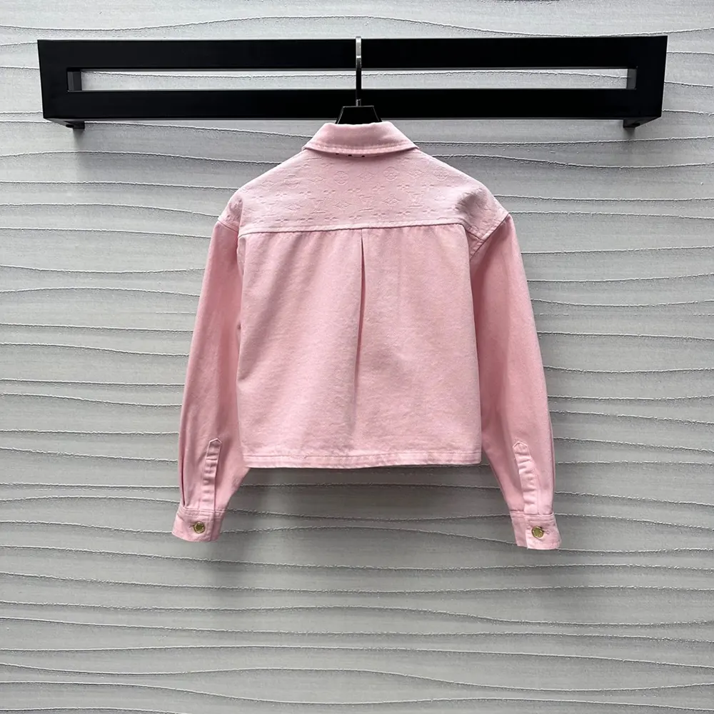 Louis Vuitton LV Women Cropped Denim Shirt-Light Pink 1AHHT1