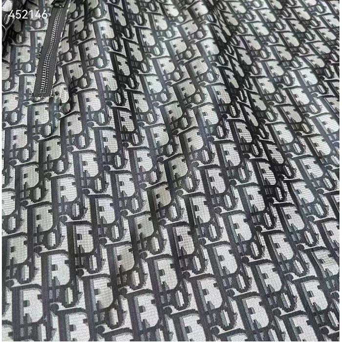 Dior Women CD Belted Dress Gray Technical Taffeta Jacquard Dior Oblique Motif Reference: 417R92A2970_X8854