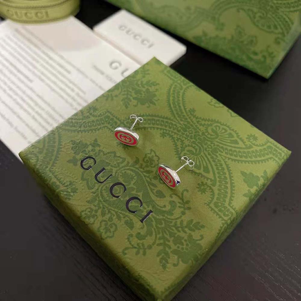 Gucci Women Interlocking G Enamel Earrings