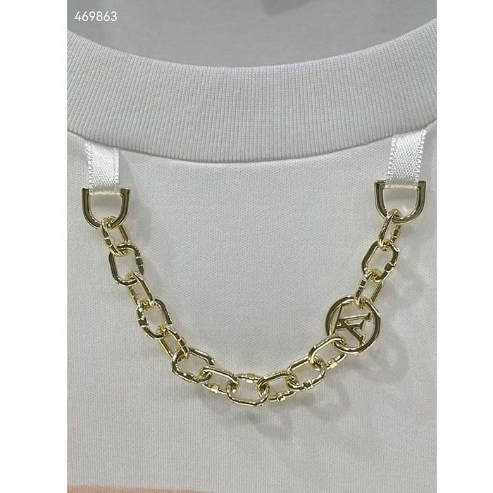 Louis Vuitton Women Flight Mode LV Travel Stamp T-Shirt Cotton White 1AFN04