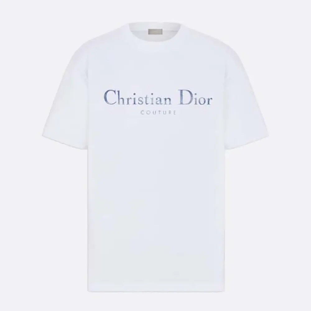 Dior Men Christian Dior Couture T-Shirt Relaxed Fit White Distressed-Effect Cotton Jersey