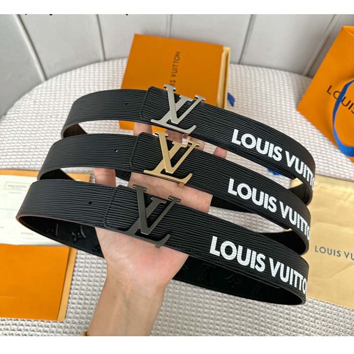 Louis Vuitton Unisex LV Initials 40 MM Reversible Belt Black Eclipse Epi XL Cowhide Leather