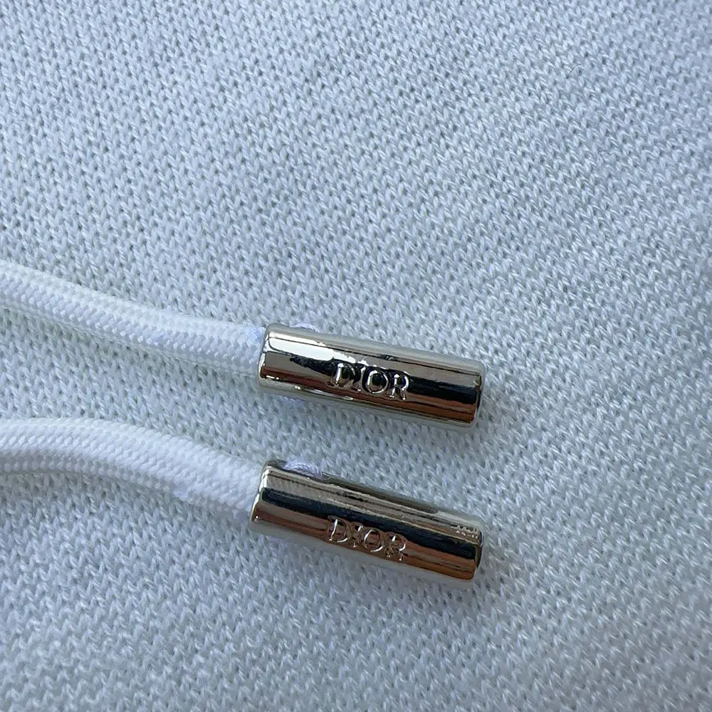 Dior Men Hooded Track Jacket White Cotton Knit and Cashmere