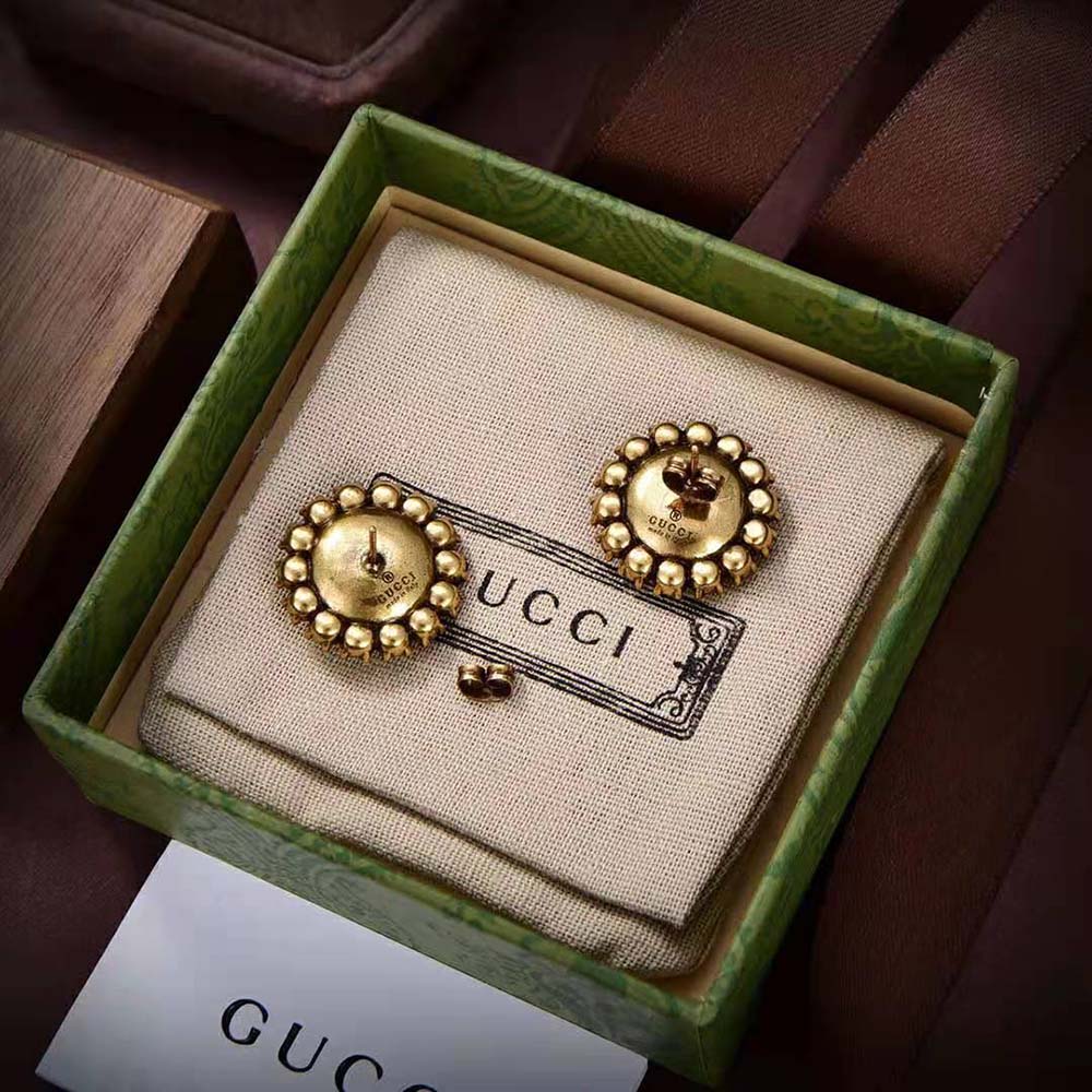 Gucci Women GG Marmont Flower Stud Earrings