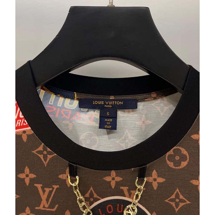 Louis Vuitton Women LV Flight Mode Elysee Palace T-Shirt Cotton Dark Brown 1AFMYH