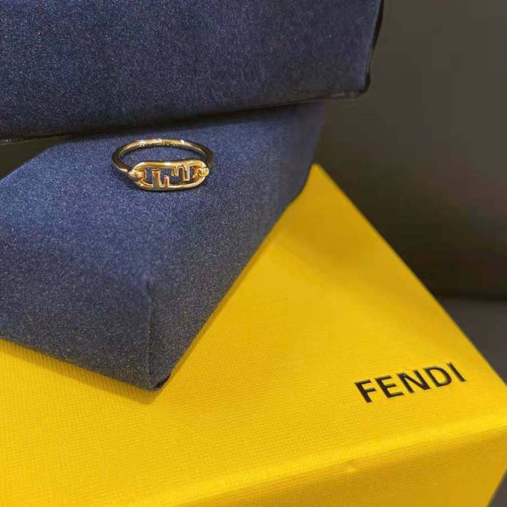 Fendi Women Thin Ring with Fendi O’Lock Motif