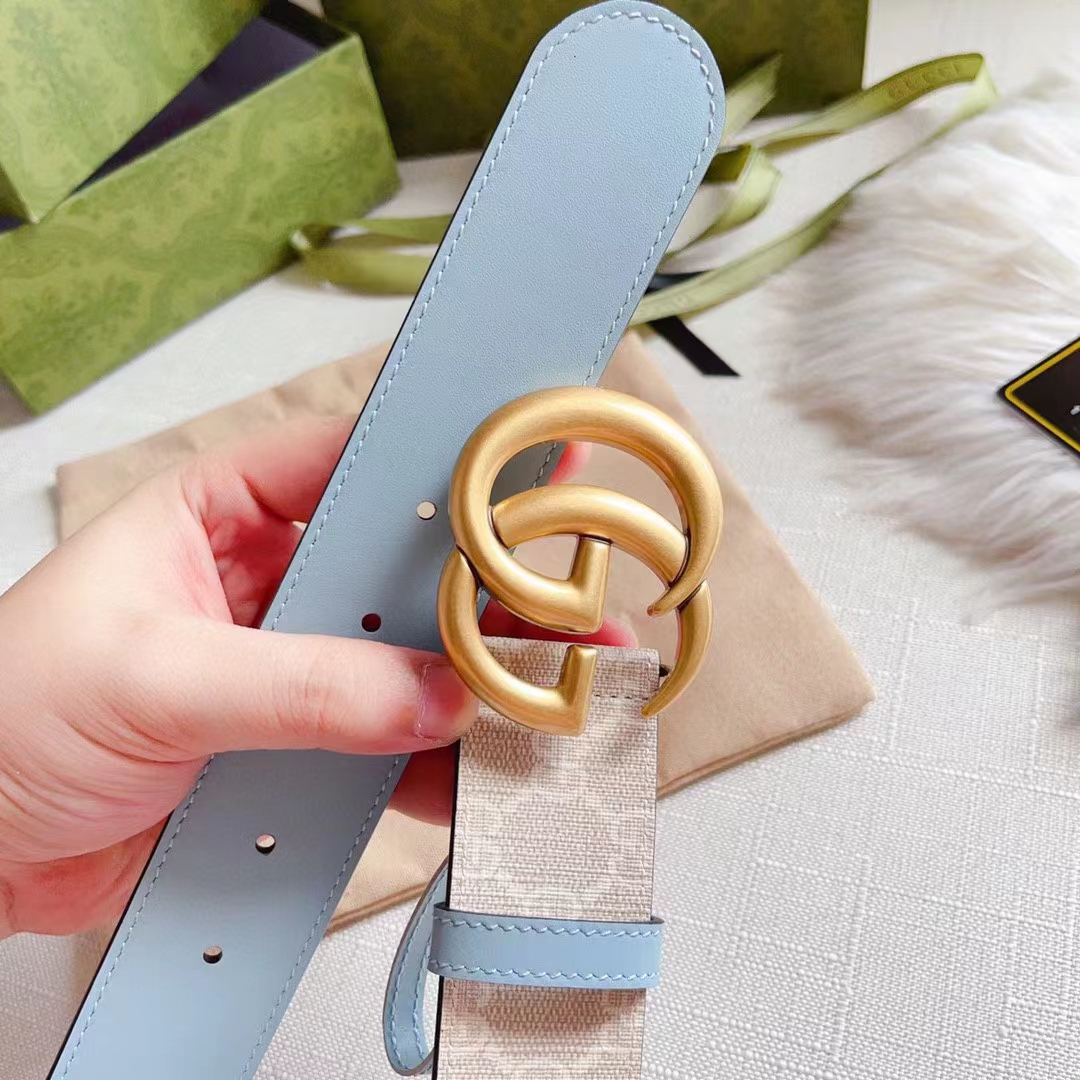 Gucci GG Unisex Marmont Wide Archival Belt Beige White GG Supreme Canvas