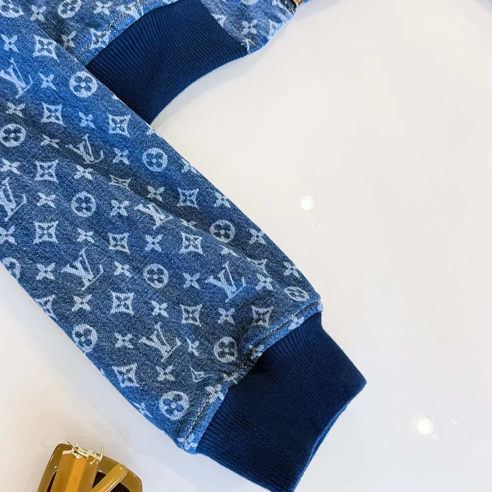 Louis Vuitton Women Cropped Monogram Denim Bomber Jacket 1AI176